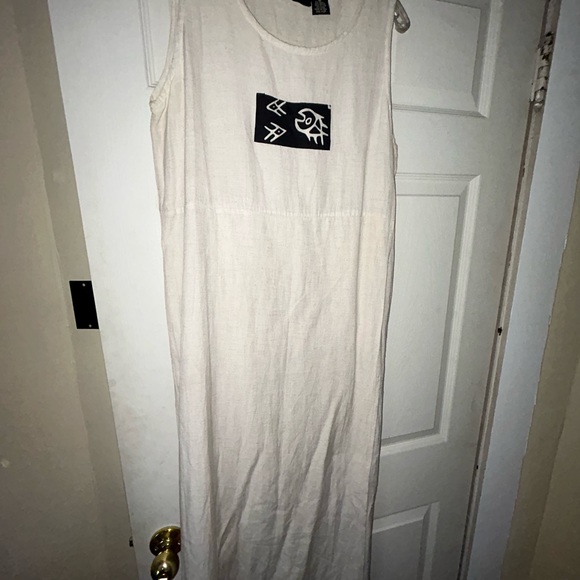 Beige sleeveless summer maxi dress - Picture 3 of 6